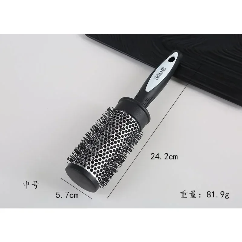 Cepillo para el cabello, peine de nailon, cilindro, peine rodante para pelo rizado, tubo térmico de aluminio, peine de barril redondo, herramienta