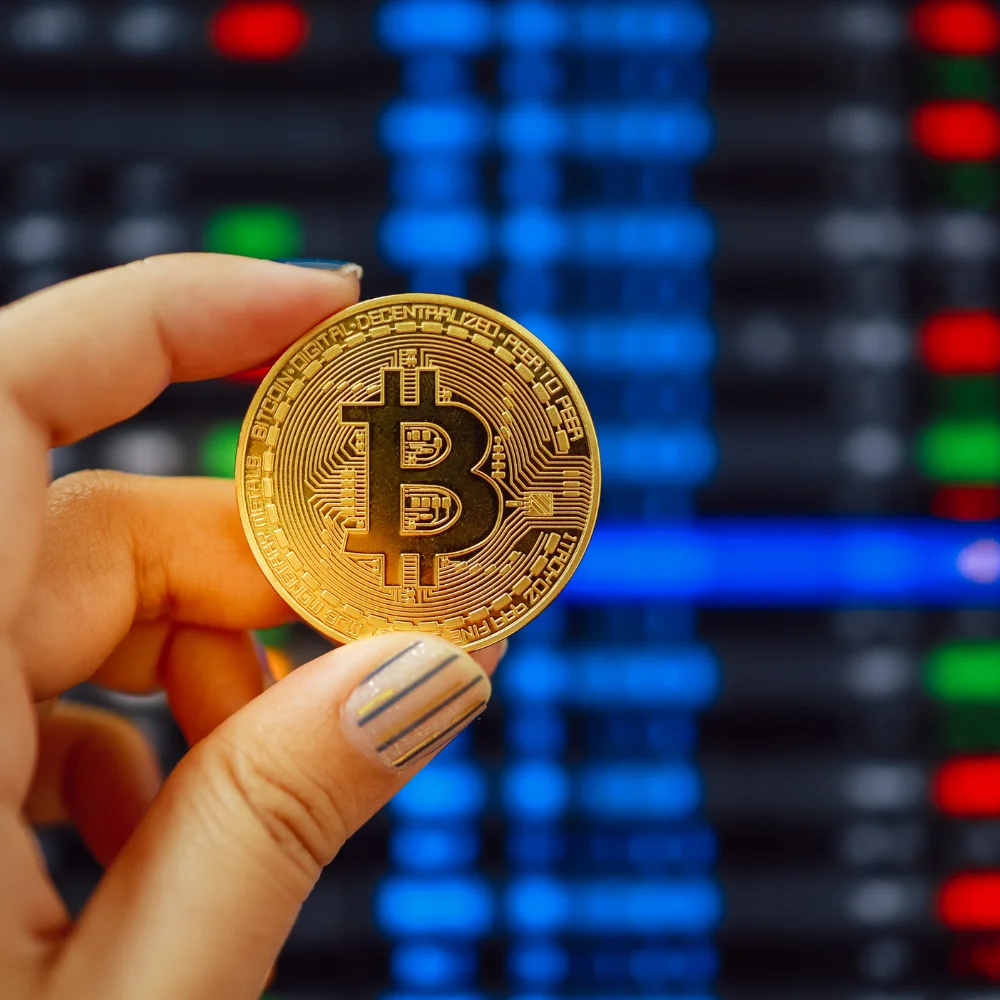 3D Gold plating BTC Collector Coin - NFT-Verified Blockchain Artifact, PoS Crypto Display Cold Wallet, Limited Crypto Art Gift