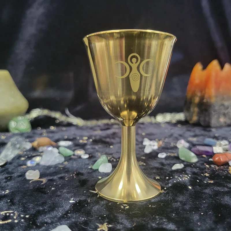 High Quality Tarot Altar Chalices Copper Goblet Spiral Pentacle Celtic Knot Witch Magic Spells Rituals Water Element Ceremonial