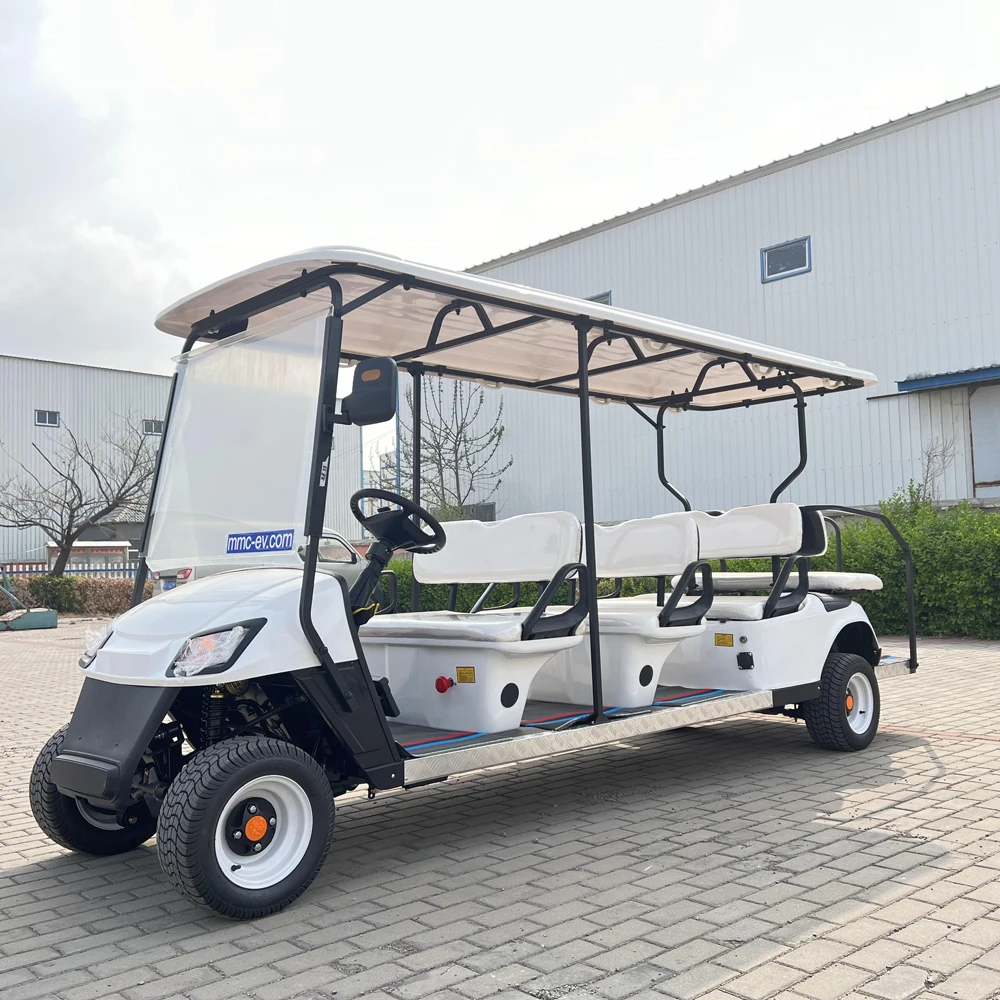 CE Certification 6 8 Seater Sightseeing Scooter Club Golf Car 5KW Motor Evolution lifted Lithium Electric Golf Cart Solar Panel