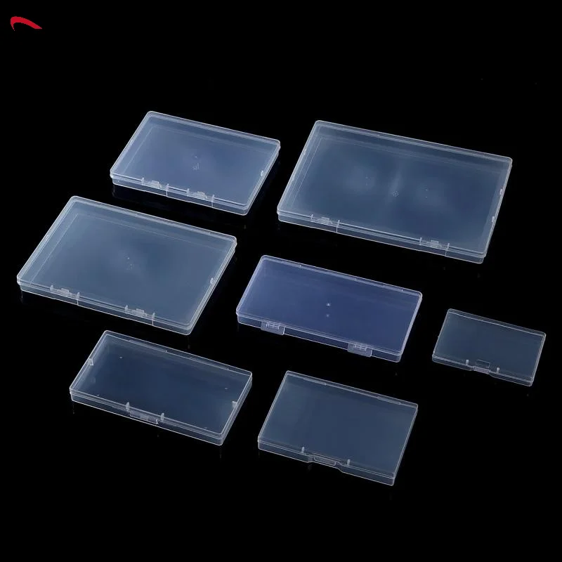 (ZYDD01) 1Pcs Transparent Rectangular Plastic Box, Dustproof Storage Case, Sturdy Jewelry Nail Art Rhinestones Container