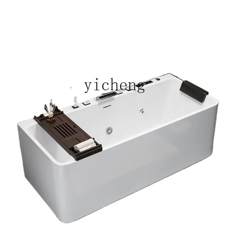 ZF household skirt bathtub rectangular seamless freestanding acrylic bathtub