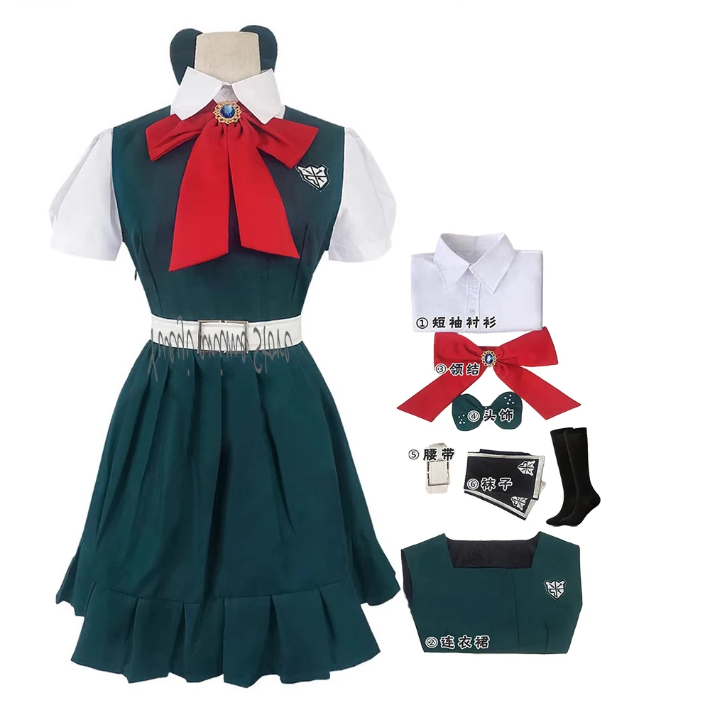 

customized- Anime Nevermind Sonia Cosplay Costume-School Uniform Green Dress for Women Halloween Party Outfit