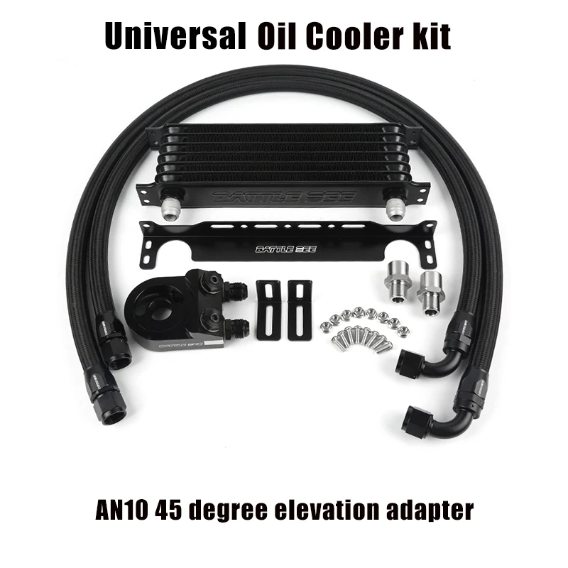 

Universal 45/Deg Engine Oil Cooler Kit Suitable Trust Model 7/10/13/15 Rows Oil Cooler Kit Automotive Radiator BB-OCK-611 to 614