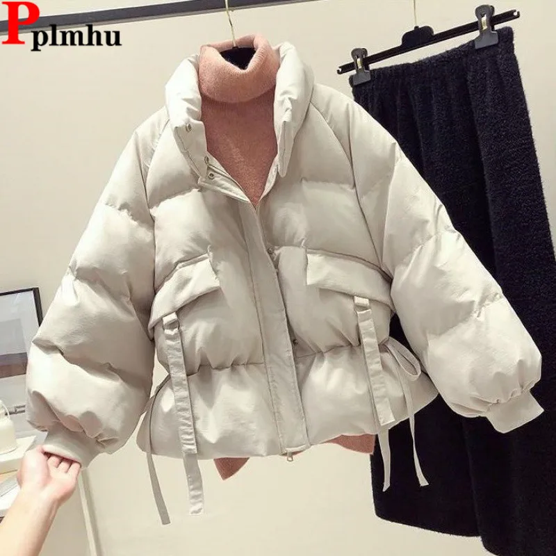 Winter Down Cotton Jackets Coats Tops Loose Zip Desian Warm Chaqueta Casual Fashion Jaqueta Casaco  Korea Women Snow Wear Abrigo