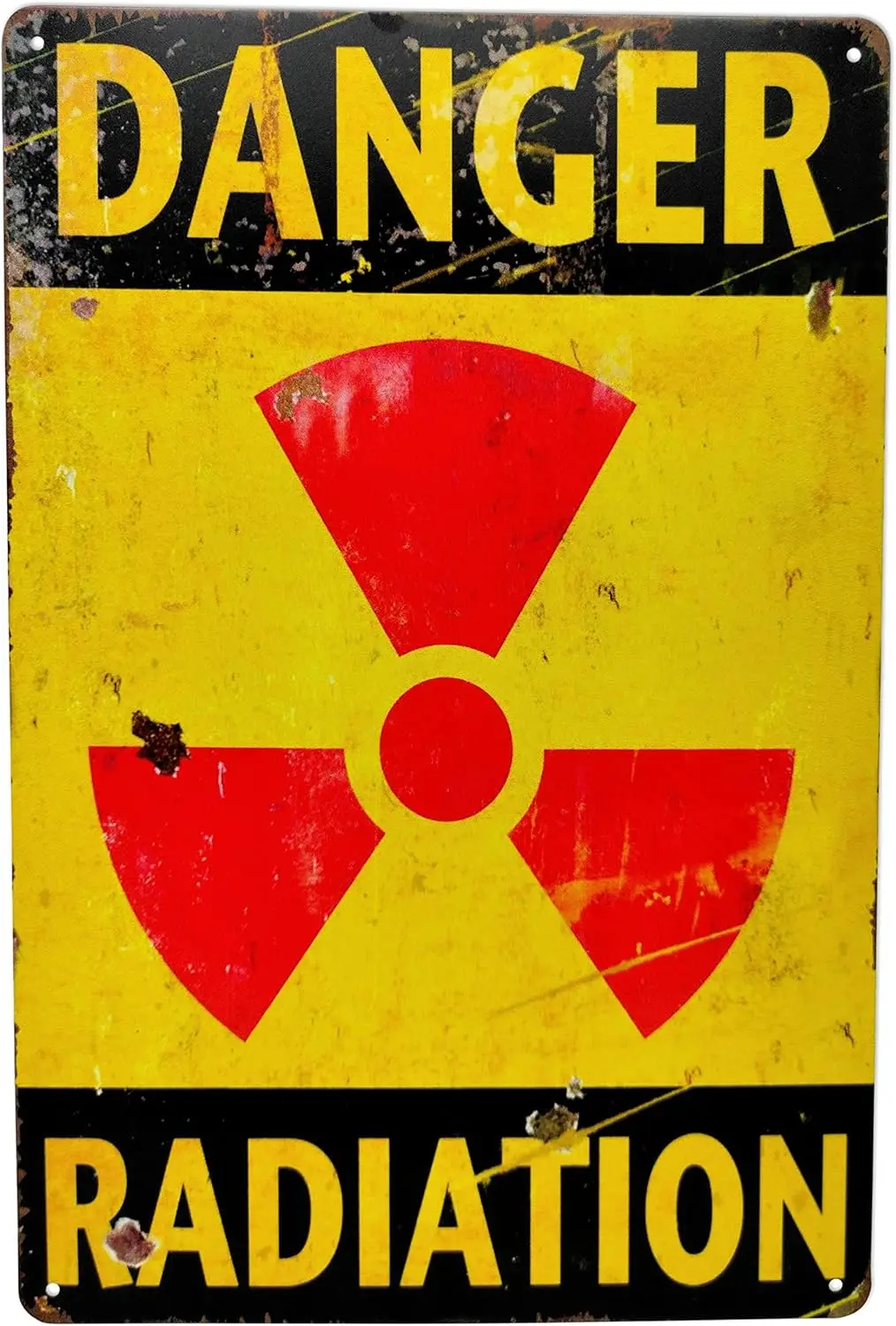 1p,Danger Radiation Man Cave Decor, Gameroom Gamer Decorations, Game Room Decor Metal Sign Size 