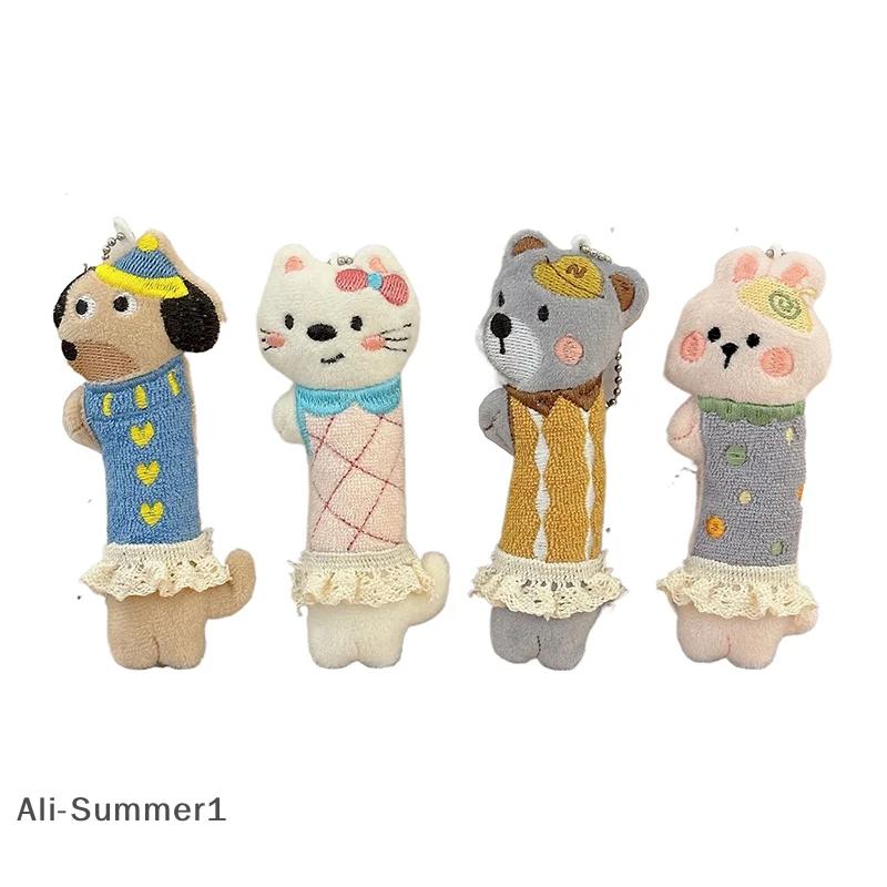 【E】Creative Cartoon Dancing Small Animal Cute Plush Doll Pendant Backpack Hangings Decoration