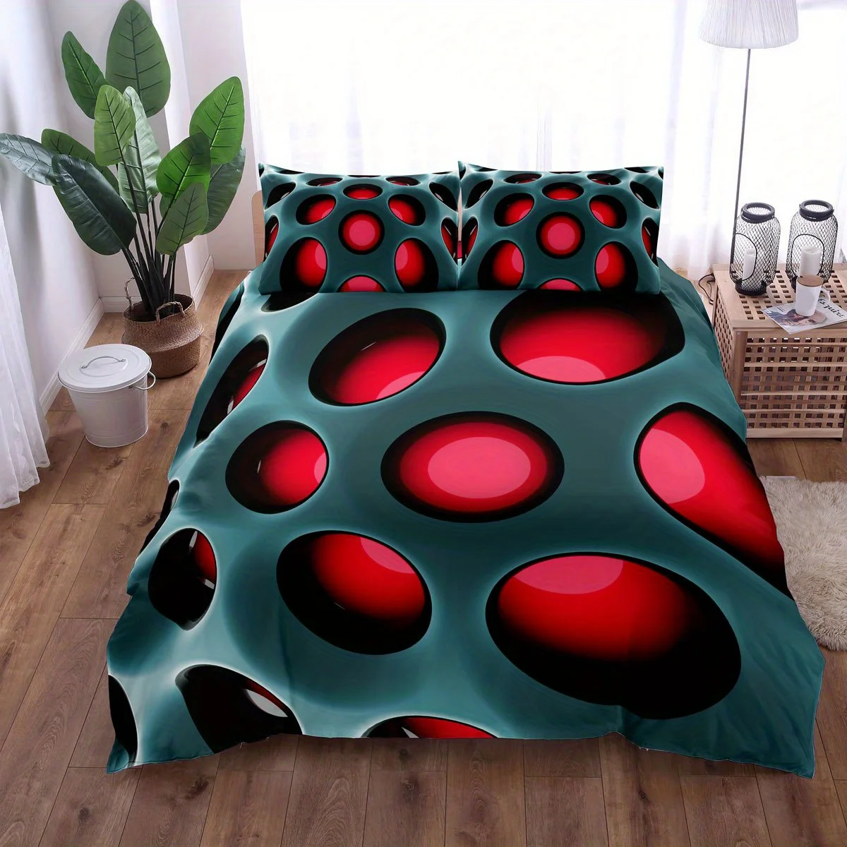 Holes Print Bedding Set Soft Comfortable Duvet Cover For Bedroom Guest Room 1*Duvet Cover+2*Pillowcase Without Core