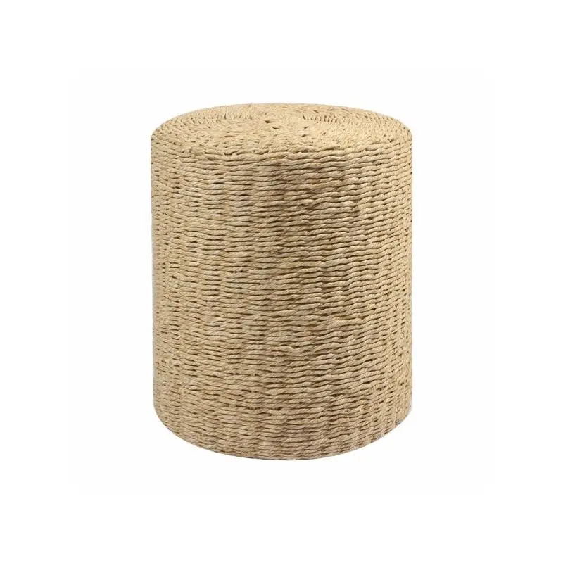 مسند للقدمين على شكل حبل ورقي بيج مزدوج الخيوط، مقعد للقدمين لغرفة النوم وغرفة المعيشة #1