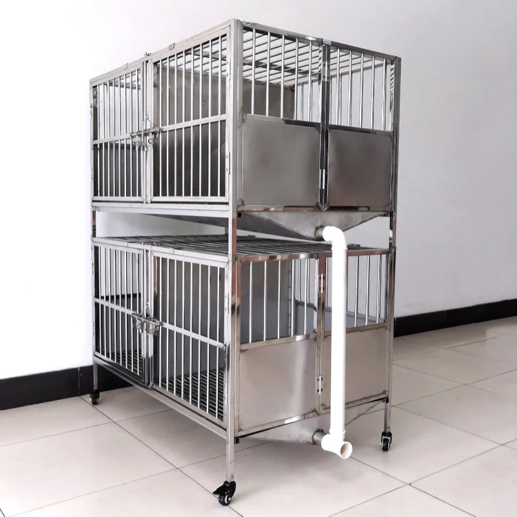 Dog 3 Run Kennel Panel System Heavy Duty Outdoor Metal Stainless Steel Animal 2 Piece Pet Cages, Carriers & Houses Sustainable