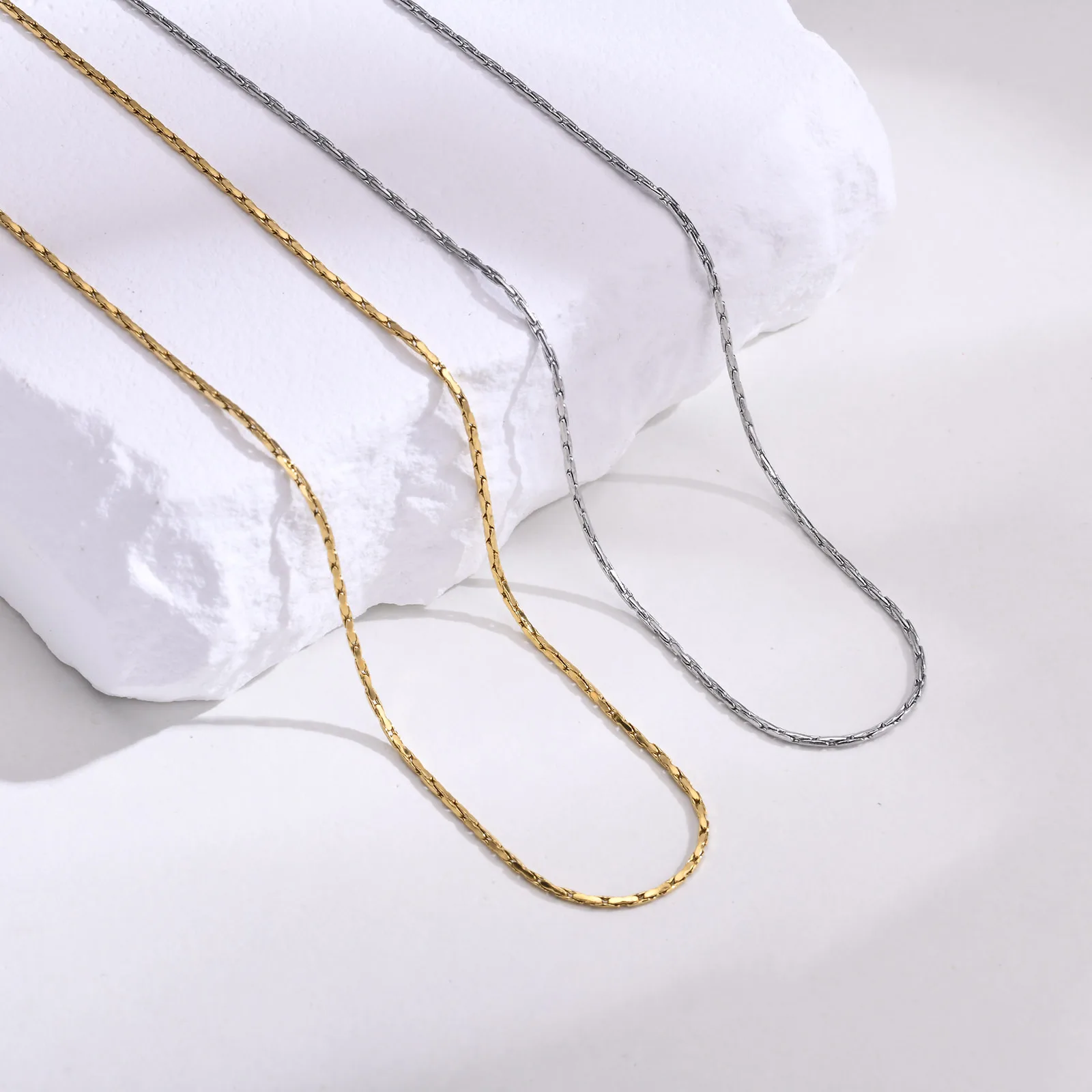 1mm Thin Chain Necklace, Women Choker Necklace, Stainless Steel Jewelry Non Tarnish