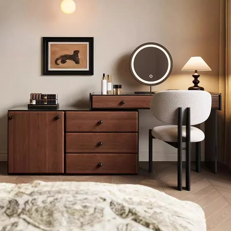 Modern simple bedroom dresser, bedside solid wood dresser, chest and cabinet integrated