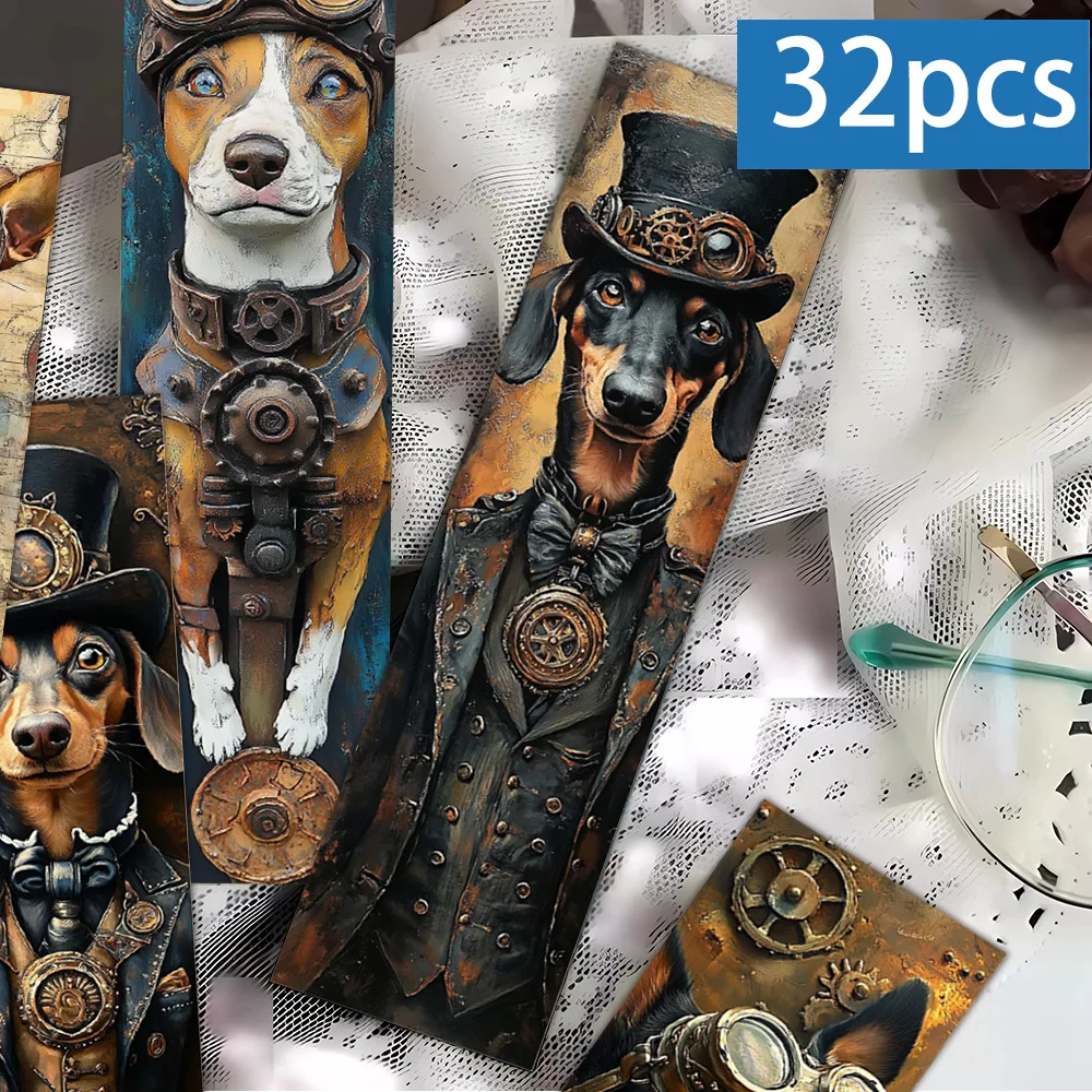 32 marque-pages sur le thème des chiens steampunk, Noël, cadeau pour enseignant, cadeaux de rentrée scolaire, designs artistiques créatifs