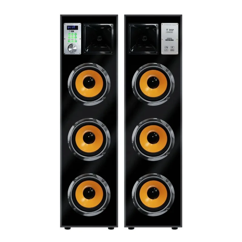 

High Power Active Front Speaker with Microphone Color Wooden Box Active Tower Speaker