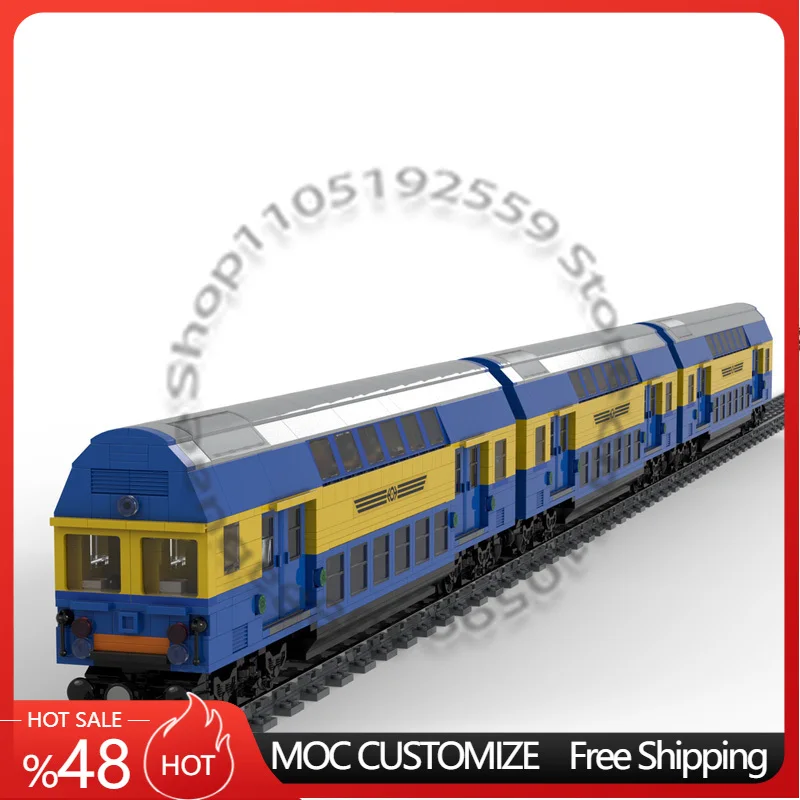 

3201 деталь: Модульный конструктор Speed King 4-осный контейнерный железнодорожный вагон MOC, креативная игрушка для самостоятельной сборки, рождественский подарок