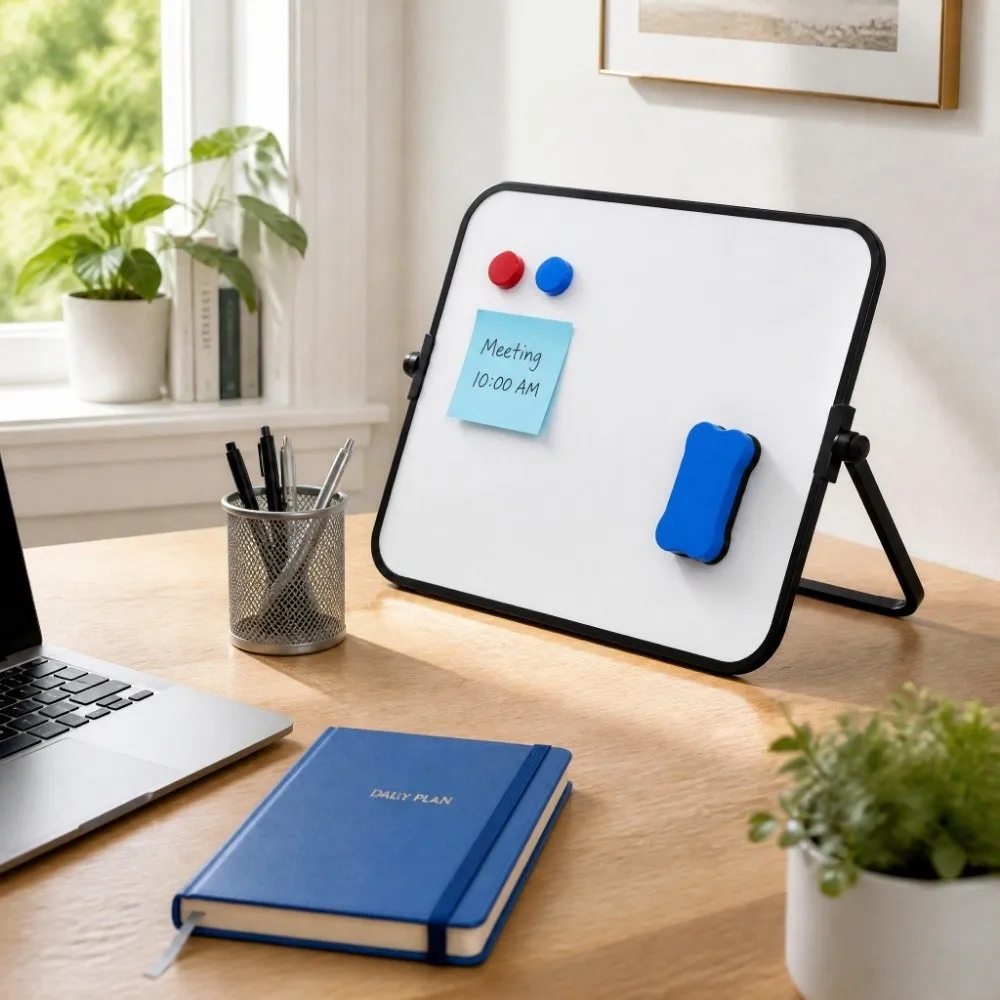 Magnetic Erase White Board A3 A4 Portable Double-Sided White Board Reusable With Stand Erasable Whiteboard School