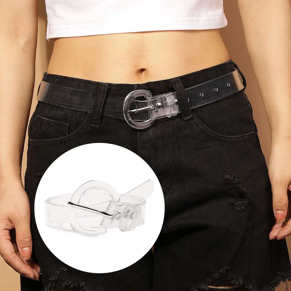 Fashion Casual Vintage Transparent Waist Band PVC Belts Versatile
