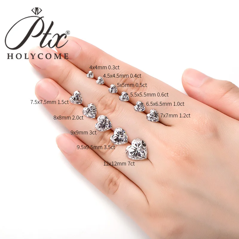 

Heart D White Moissanite Stone With GRA Customized Gemstone 8Hearts&8Arrows VVS1 Diamond Jewelry Making Wholesale Price