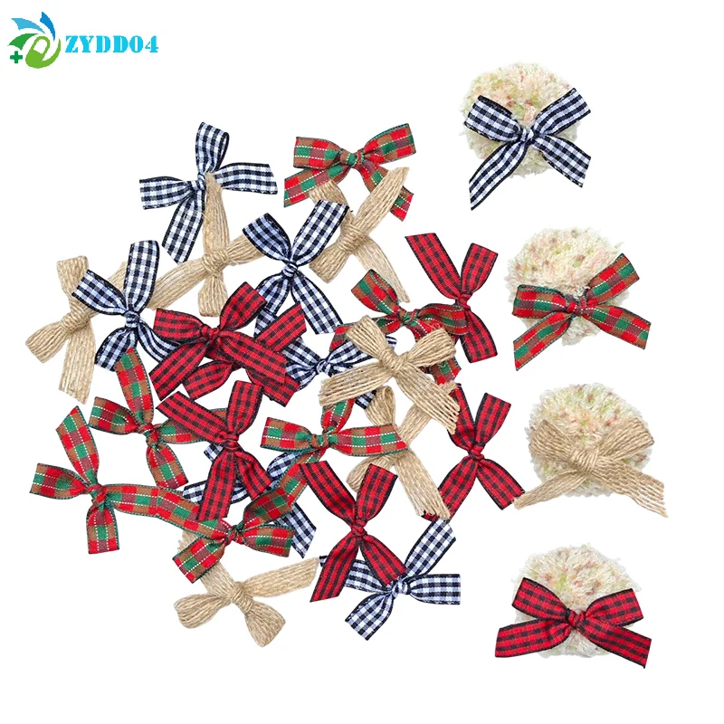 

● 30/50 шт. мини-рождественские банты ручной работы, подарочные банты для подарков, поделок, элегантные праздничные галстуки-бабочки