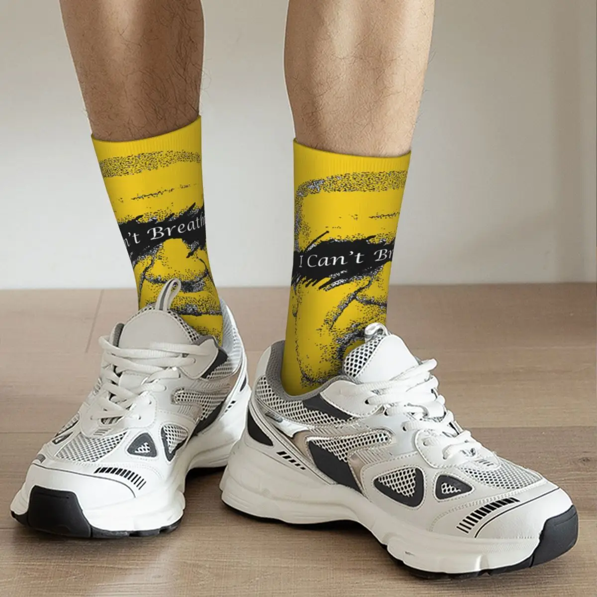 Calcetines Unisex acogedores con estampado 3D, ciclismo, George Floyd, no se puede respirar, calcetines interesantes para las cuatro estaciones