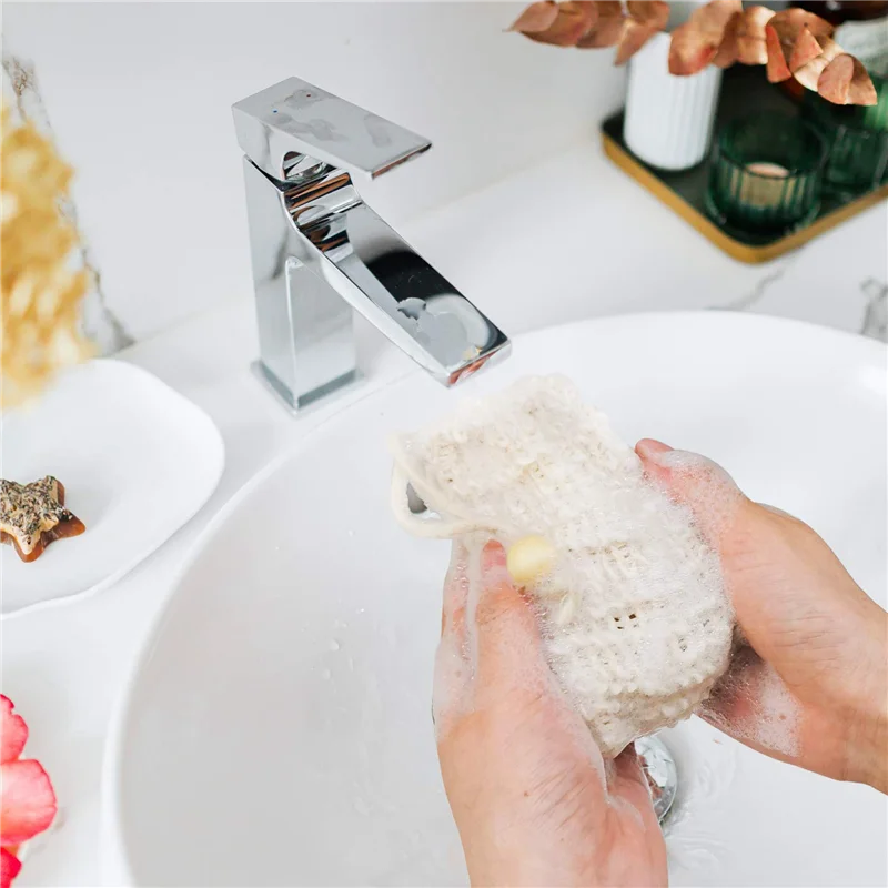 40 Pack Soap Exfoliating Bag,Soap Saver Made Sisal Mesh Soap Bag Bar Soap Bag With Drawstring For Bath & Shower Use