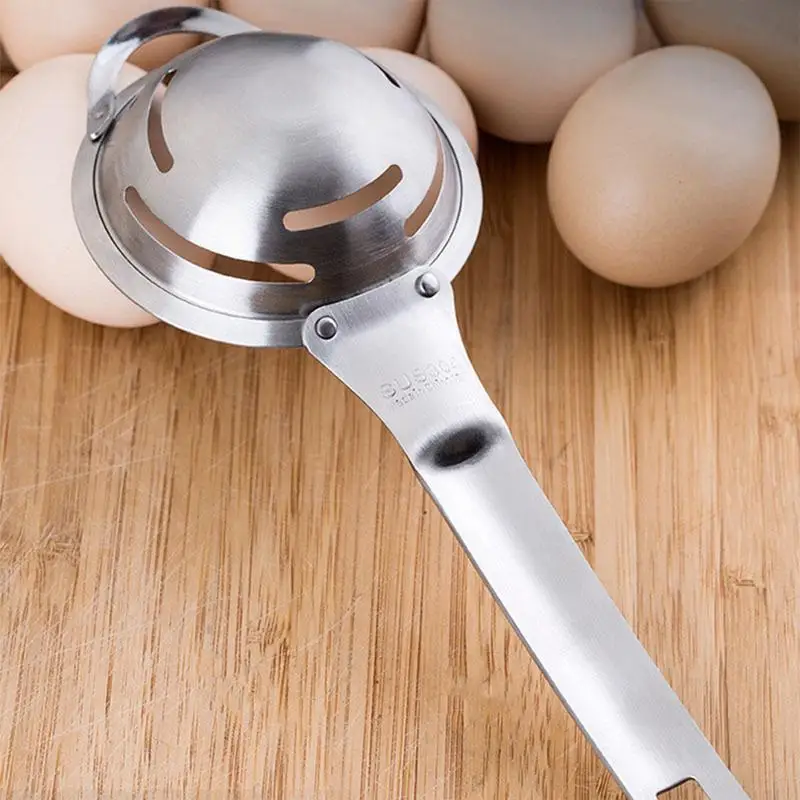 Egg Separators For Yolk Egg Strainer Stainless Steel Egg Yolk White Filter Hangable Egg Splitter Tool Egg Extractor For Baking