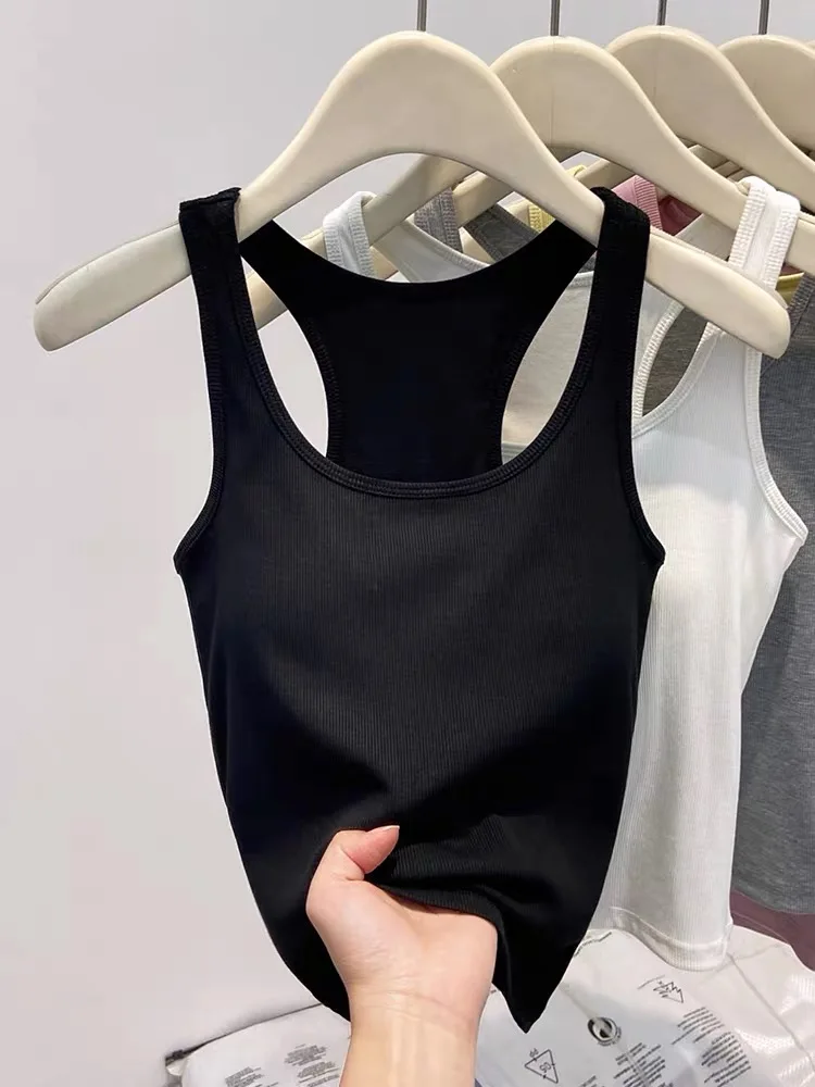 Pure Cotton Strap Vest Women's New Style Large Size Slim Fit Outdoor Indoor Wear Base Layer Sleeveless Sports Top