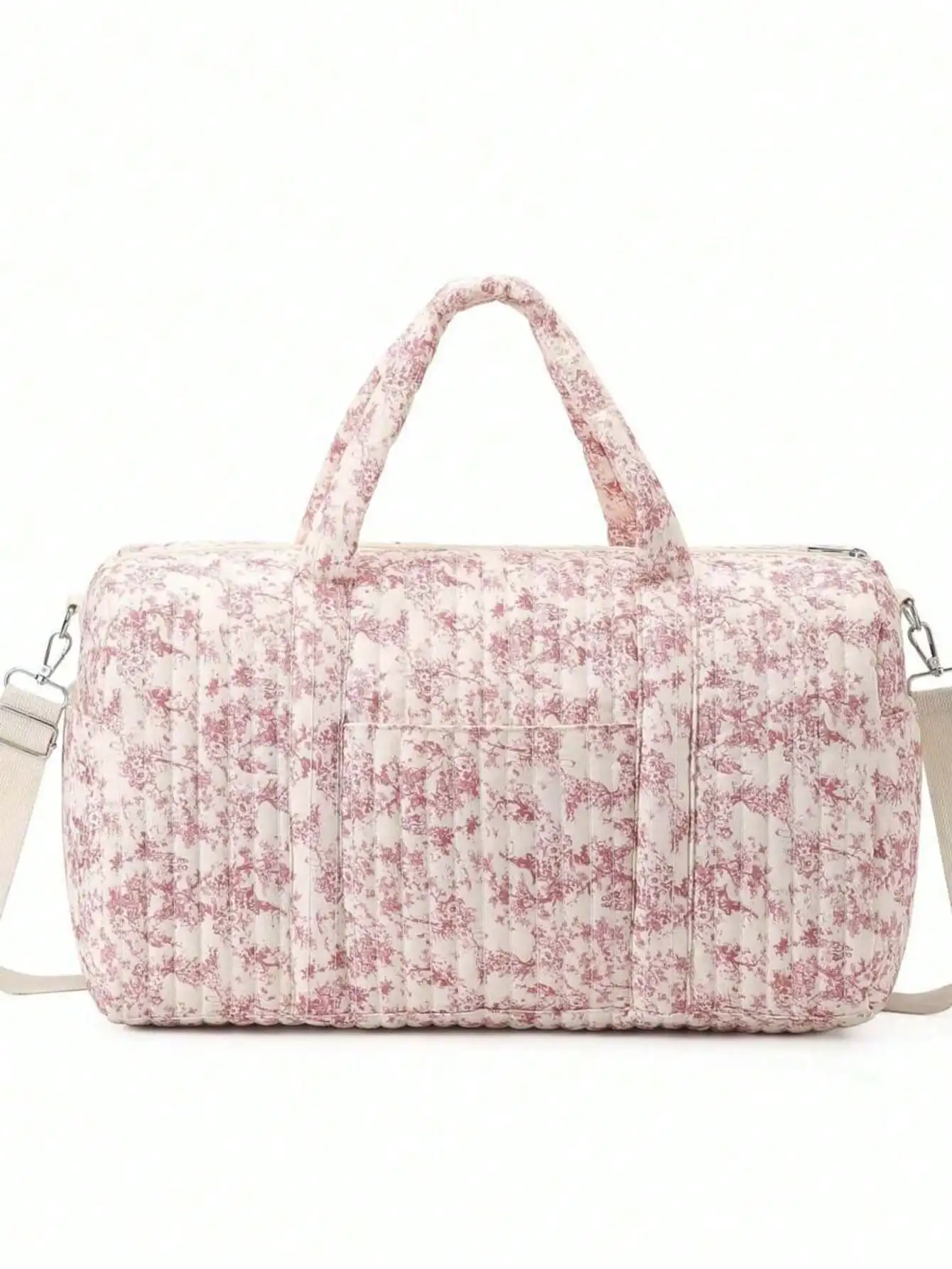 

Large Vintage Pink Boston Bag, Suitable For Storing Various Travel Supplies, An Essential Travel Accessory Such As Toiletry Bag, Cosmetic Bag, Beach Bag, Holiday Essential, School Supply Bag, Travel Essential, Also Suitable For Dorm, Bathroom, Suitcase An