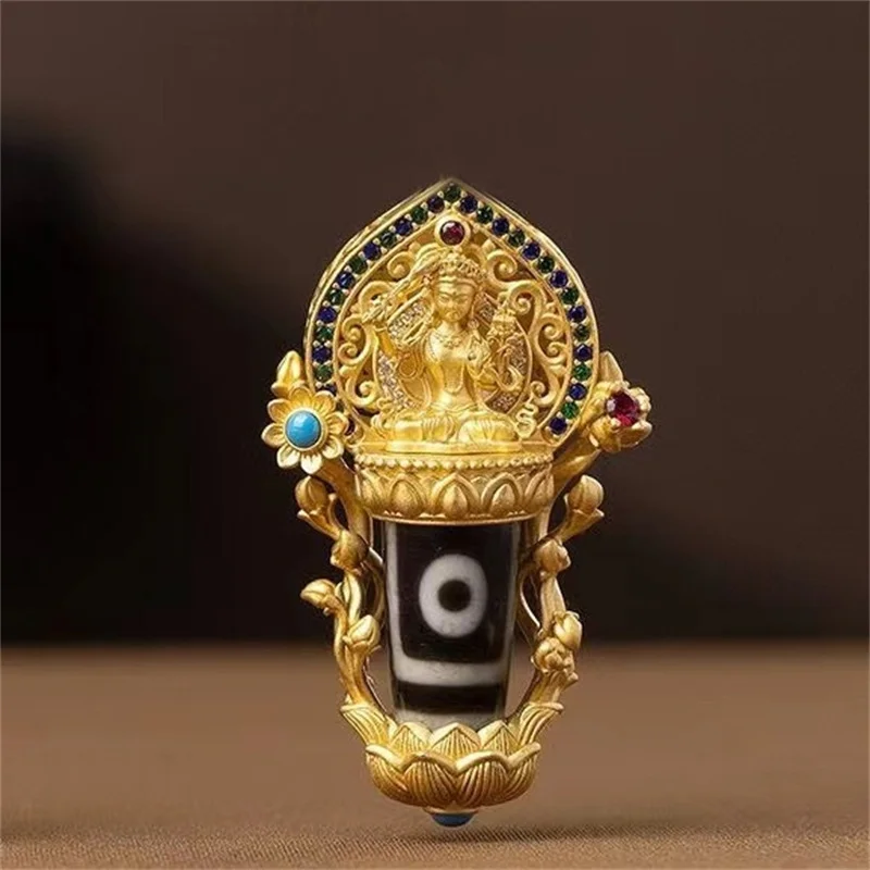 

Blessing Manjushri Avalokitesvara Pendant For Men Jewelry Retro Lotus Medicine Buddha Necklace Women Amulet Choker Accessories