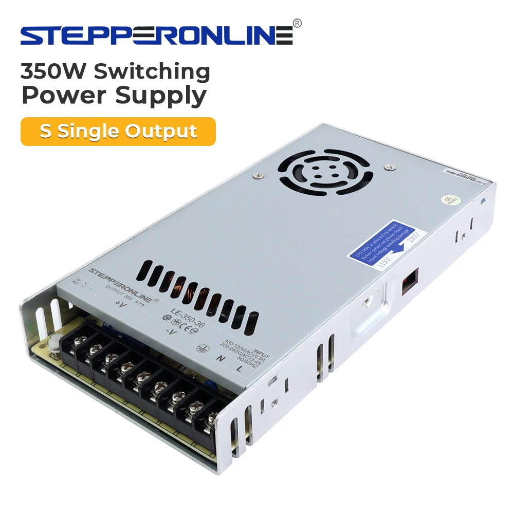 

STEPPERONLINE Switching Power Supply 36V 48V 60V 350W 115/230V 9.7/7.3/5.8A S Single Output Power Supply Motor CNC Router Kits