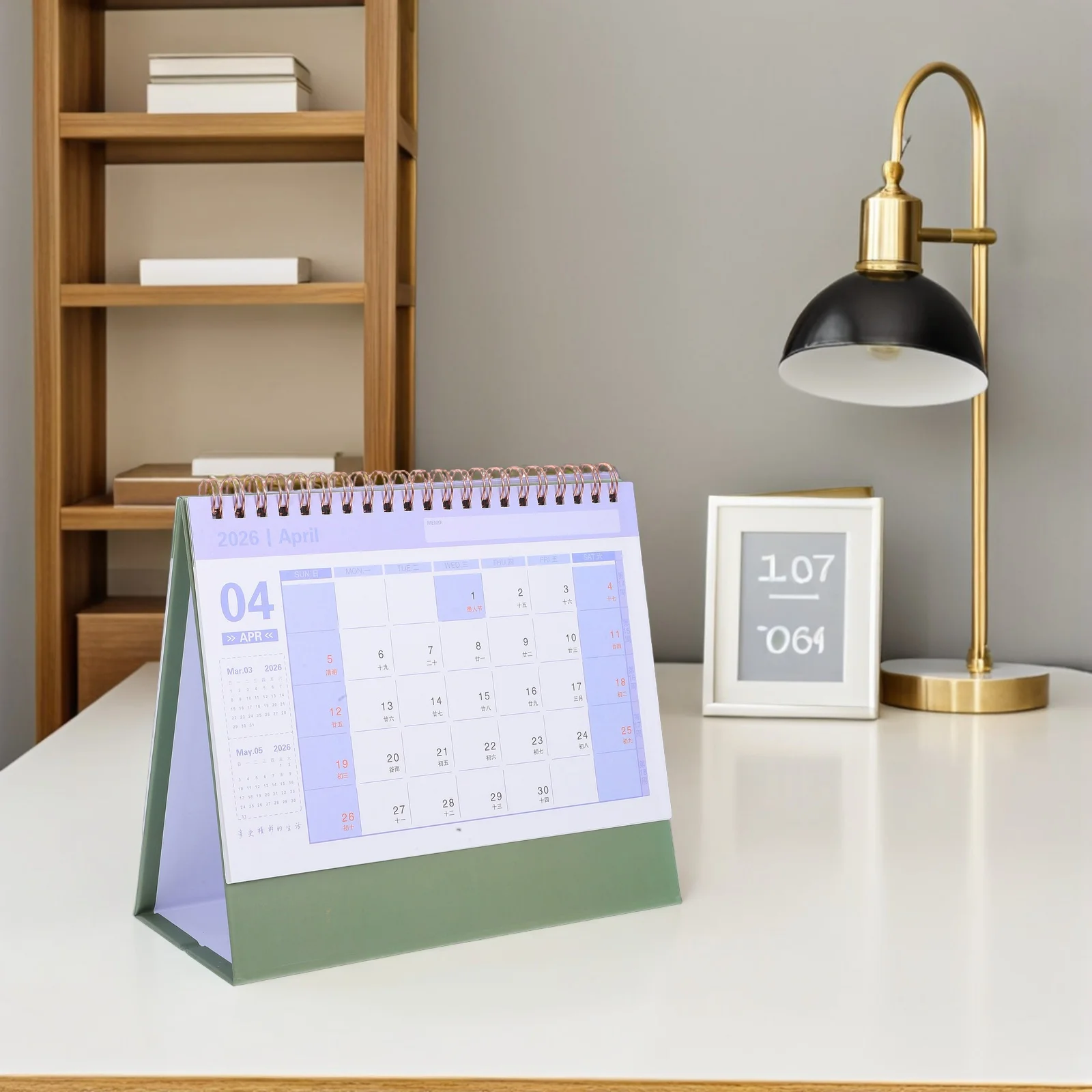 2026 Desk Calendar Small Compact Minimalist Foldable Stand Up Planner for Office Home Monthly Planning Monthly Planner Desktop