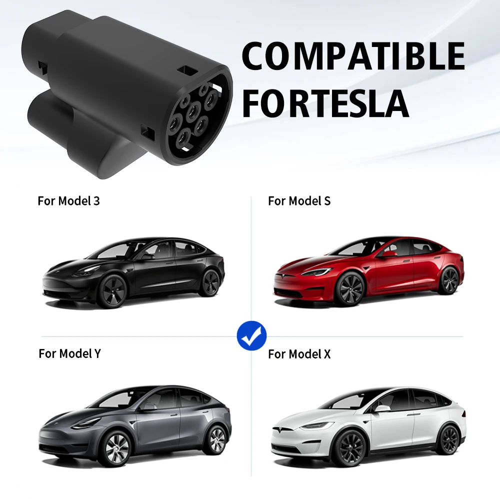 LONLINK adaptador CCS2 a tipo 2, convertidor CCS Combo 2, adaptador de carga EV, Compatible con vehículo eléctrico tipo 2 Tesla modelo S/X