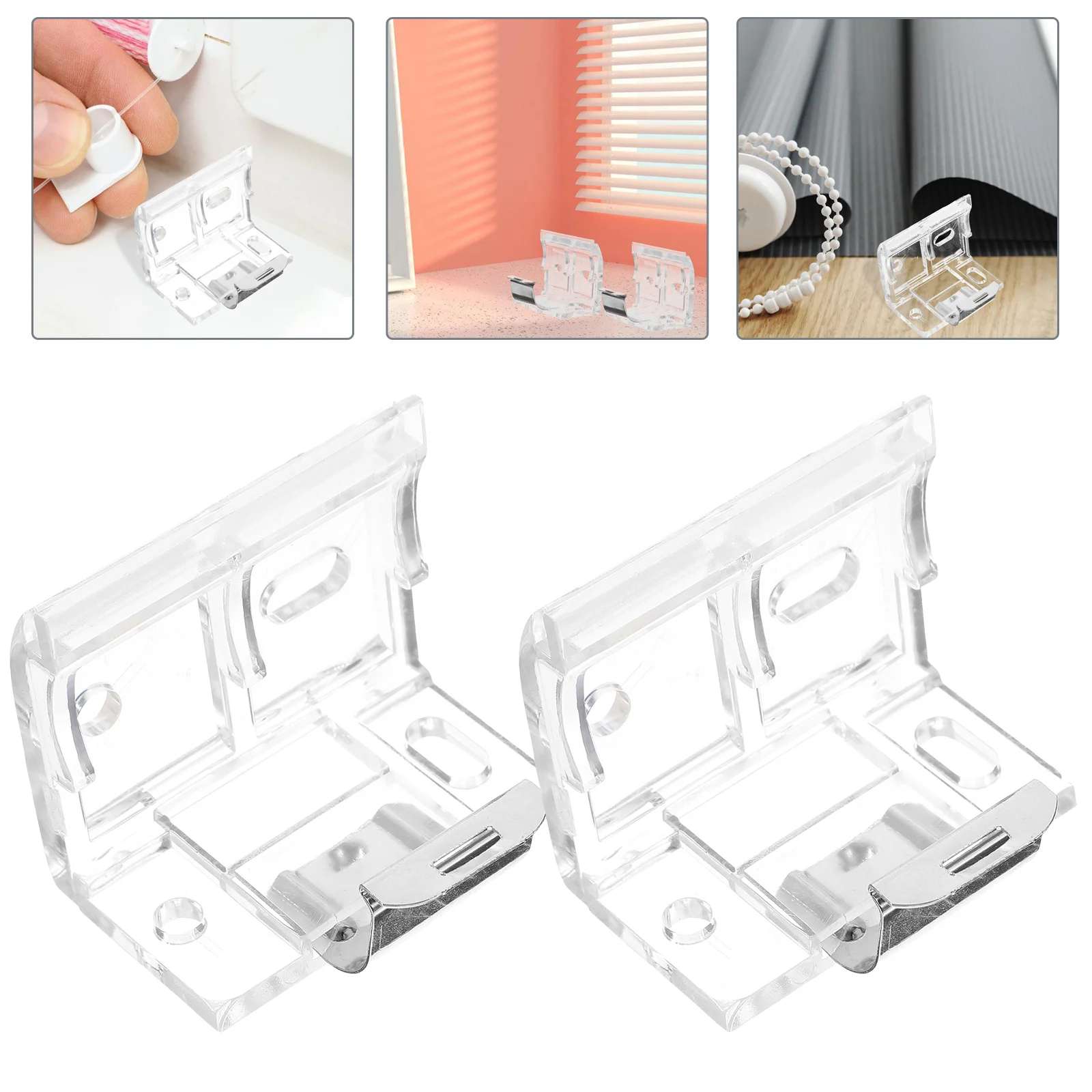 

2pcs Louver Curtain Brackets Replacement L-Shape Mounting Parts For Vertical Blinds Fixation Home Window Support Holder Track