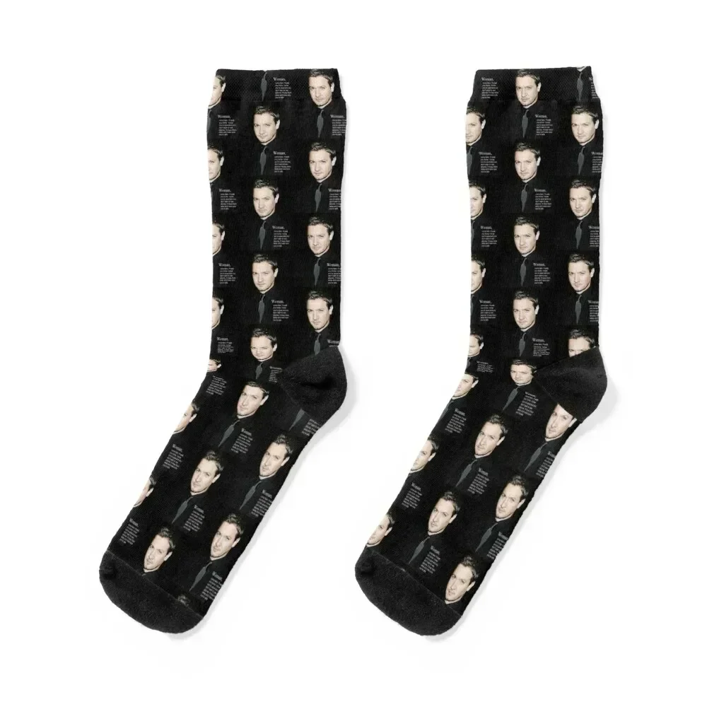 Jeremy Renner Socks with print hip hop Hiking boots new year Man Socks Women's