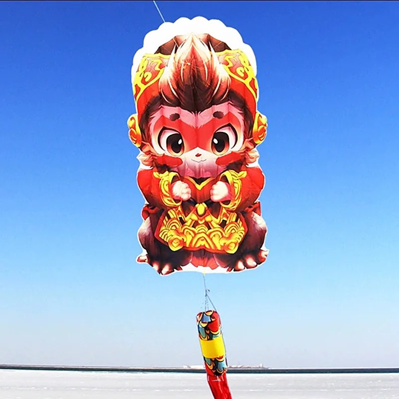 free shipping golden monkey kite cartoon long tailed kite outdoor toys wind kite children pipa voadora air bounce kite reel fun