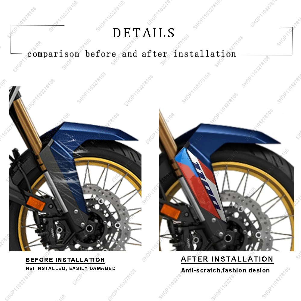 For Honda Africa Twin Adv 2024 Motorcycle Anti slip Fork Guards Mudguard Protection Sticker 3D Epoxy Resin Decals