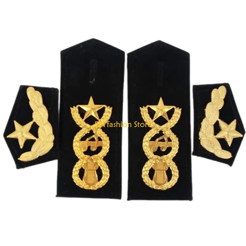 

Y5GC Uniform Shoulder Bar Shoulder Epaulet for Stage Costume Collar Flower