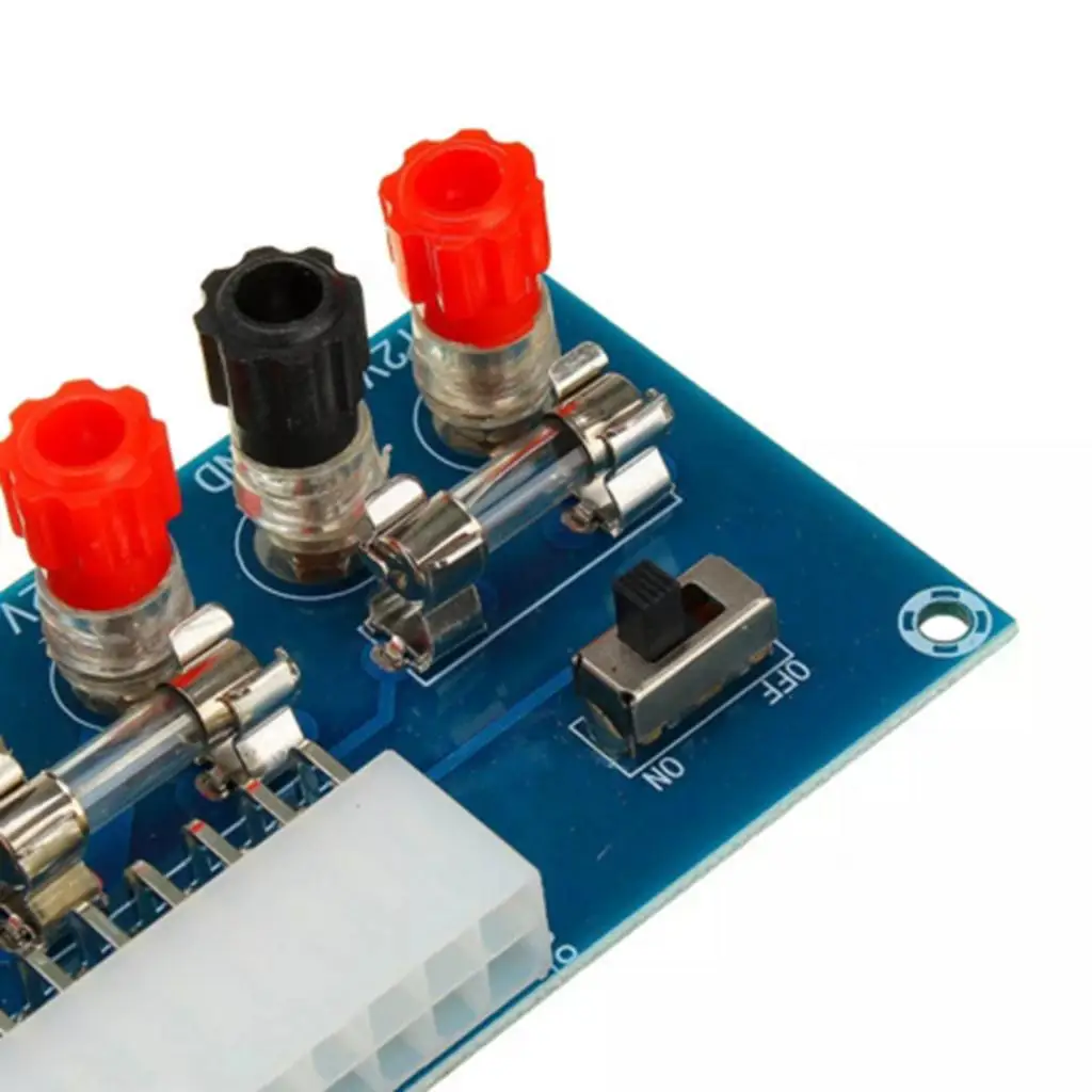ATX Benchtop Power Board Multicolor Power Module Adapter Board 24 Pin Breakout with Switch for Electronics DIY Projects
