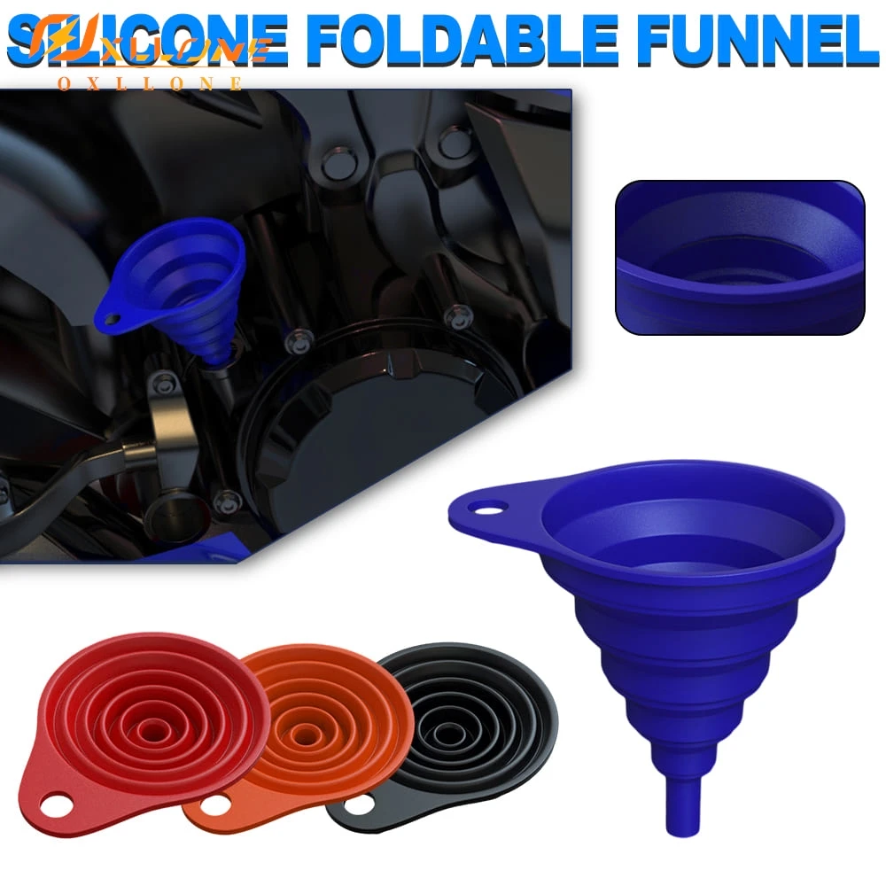 

For BMW F850GS F900R F900XR G310GS G310R Moto Universal foldable extensive Silicone Foldable Funnel Collapsible Carry Easy carry