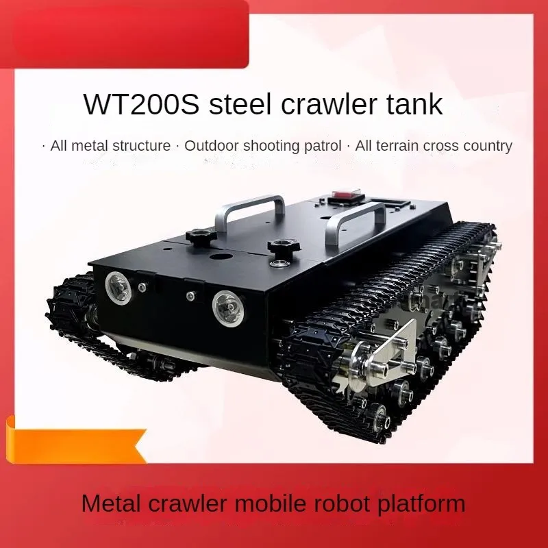 30kg Load RC Tank Chassis Metal Track 12V DC Motor Shock Absorption Tank for STM32 Robot Kit to FS Handle Programmable Robot Car