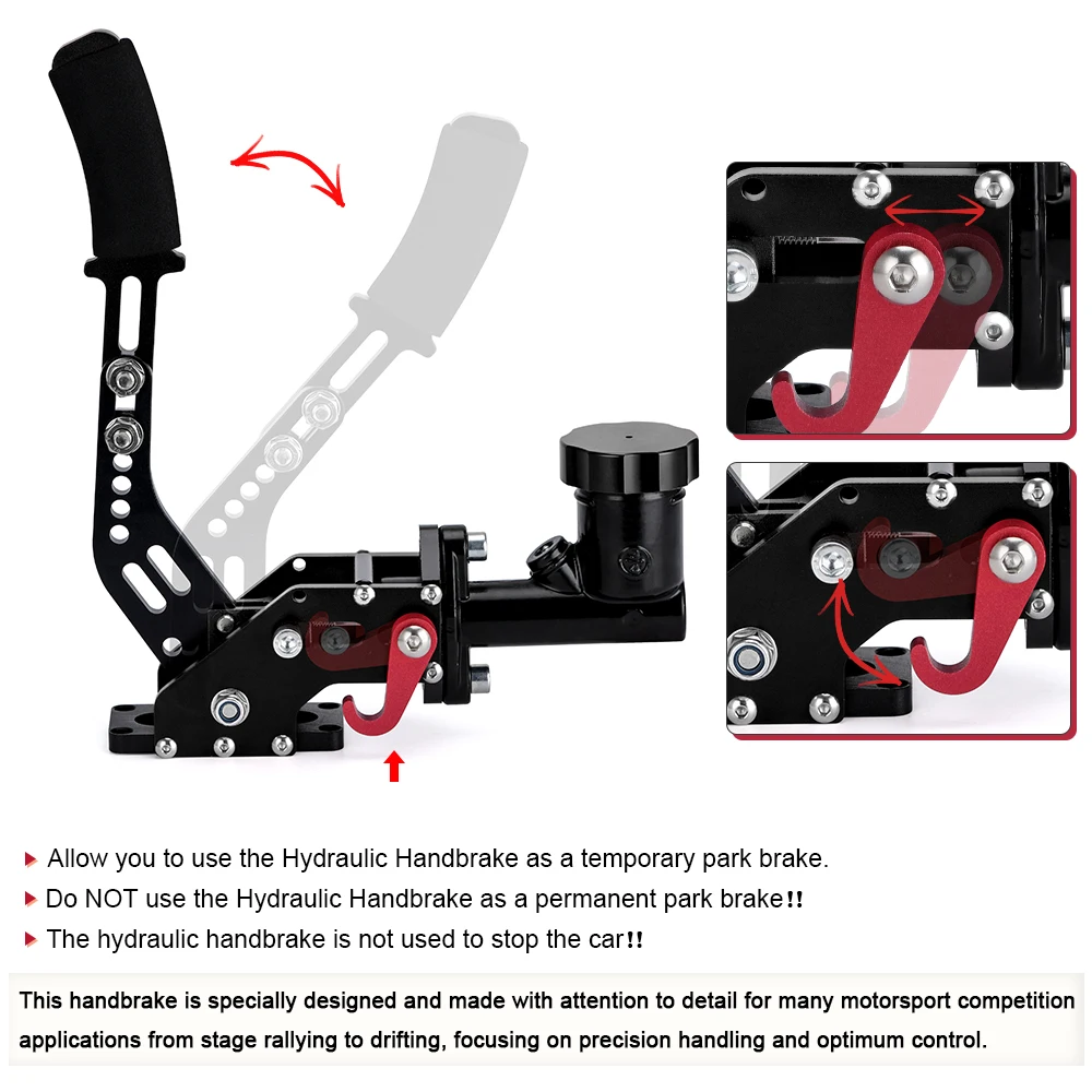 WLR Racing Hydraulic Drift Handbrake Gear Lever With Oil Tank Hydro E-Brake Rally 0.75Bar 3/8-24 Parking Adjustable Brake