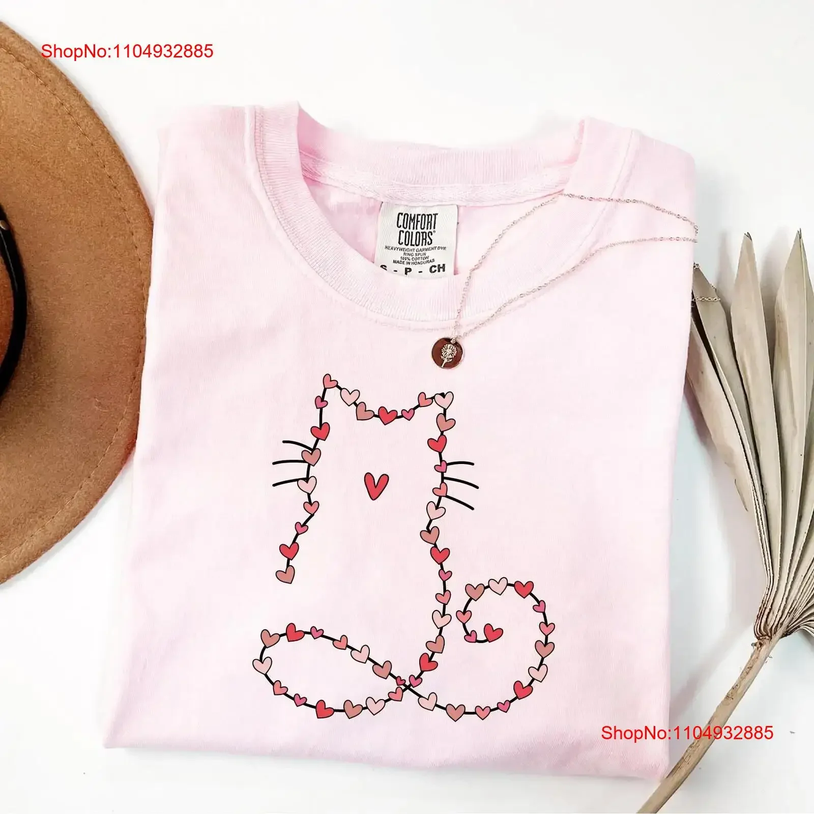 

Valentines Cat Lover T Shirt Womens HearT Cute For Owners Mom vintage Washed designer clothes Slightly Casual Stretched