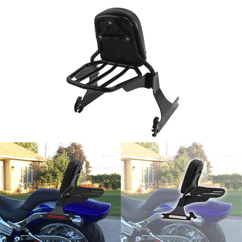 Black Backrest Sissy Bar Luggage Rack Fit For Harley Softail Breakout 2013-2017 CVO FXSBSE