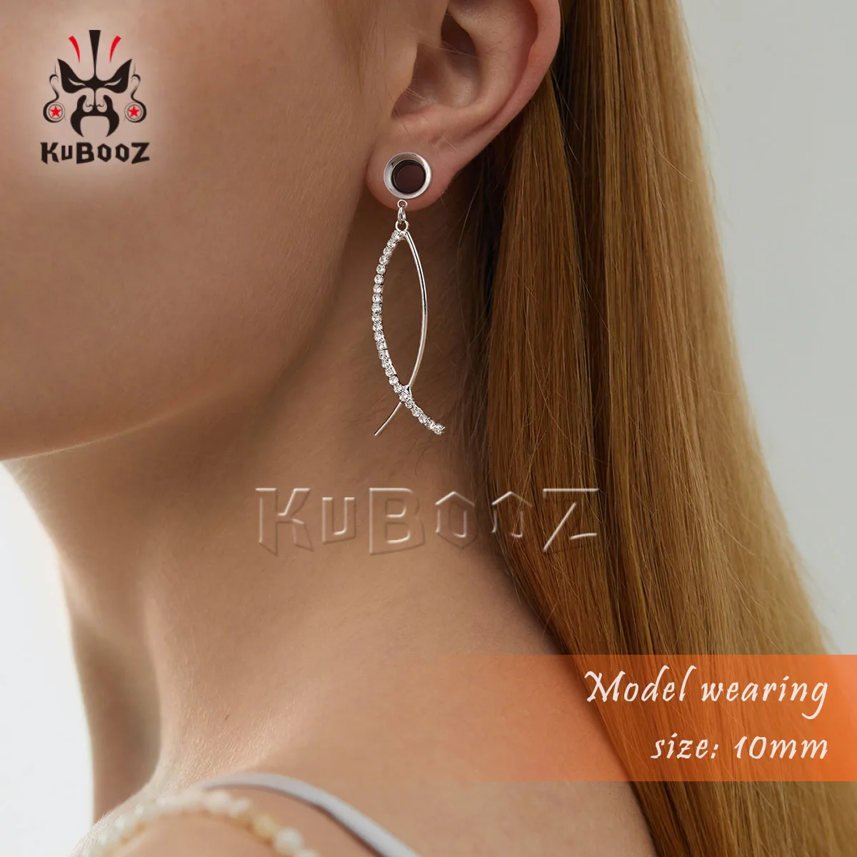 Wholesale Diamond Encrusted Fish Shaped Ear Plugs Expander Stretchers Earrings Body Piercing Jewelry 40PCS