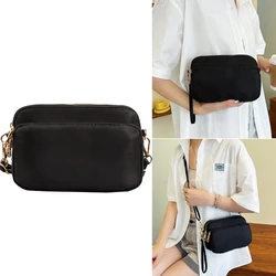 Durable Nylon Phone Cash Pouch Small Shoulder Bag Women Daily Casual Solid Color Crossbody Bag Waterproof Coin Holder Handbag