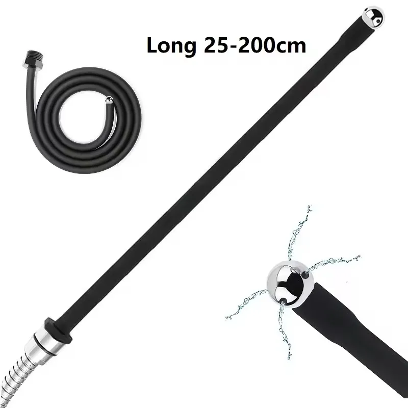 Seringue de lavement en Silicone pour Douche longue de 50 à 200cm, pomme de nettoyage de Douche anale, perles anales, bouchon Anal, pointe de buse, fixation de robinet Gay