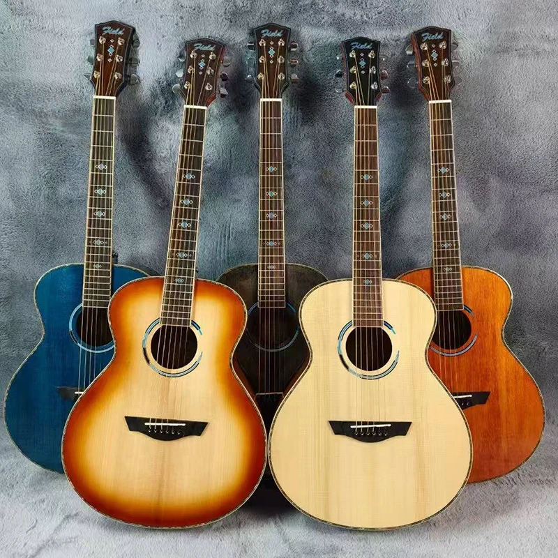 36 بوصة لامعة العتيقة OM نمط الصوتية الغيتار الصلبة شجرة التنوب أعلى الماهوجني الجسم الهندي خشب الورد فريتس صوت جيد OEM
