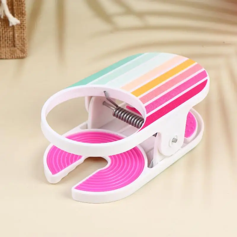 Rainbow Clip On Chair Armrest Cup Holder Portable Anti Slip Plastic Drink Holder Beach Chair Cup Holder For Beach Poolside Patio view 5