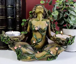 Forest guardian goddess the mother of the earth nature protector balance candle candle holder resin ornament