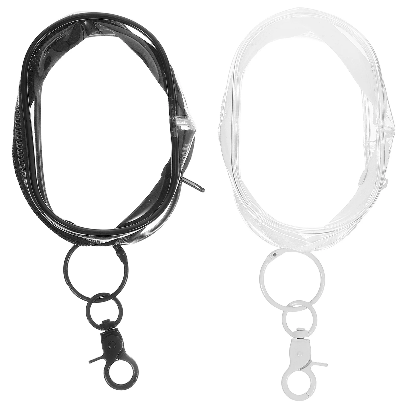 

2pcs Portable Transparent Hanging Bag For Data Cable Earphone Storage Clear Pvc Organizer With Zinc Alloy Clip, Small Item